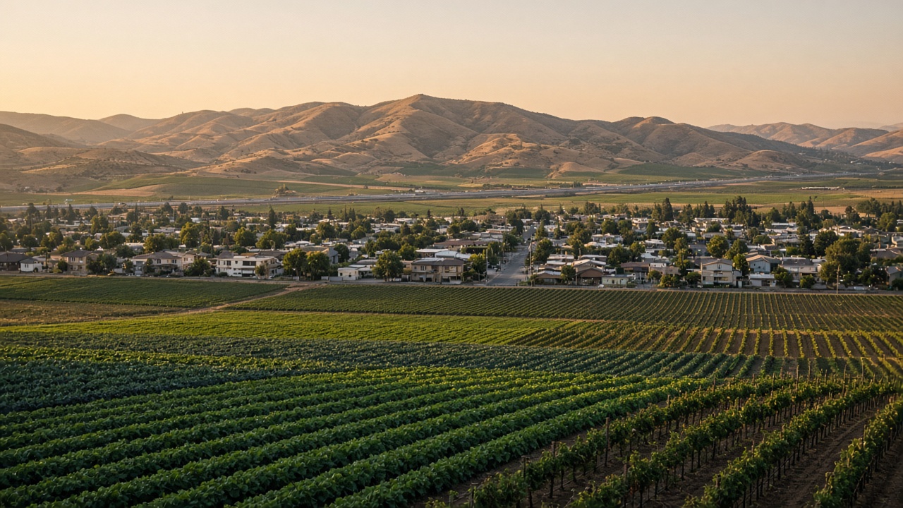 Residential properties and agricultural land in the Salinas Valley