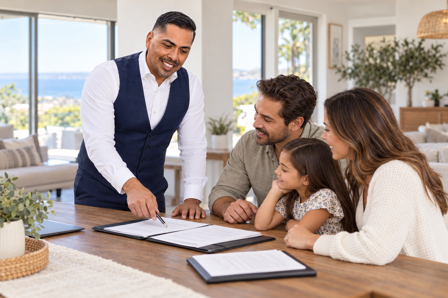 Family members discussing an inherited property together